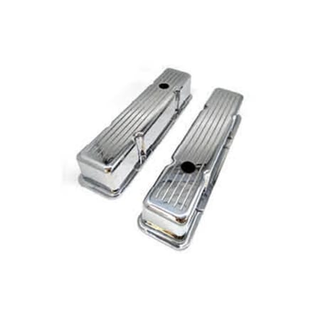 Absurdo Tall Aluminum Ball Milled Valve Cover with Hole for 1958-1986 SBC, Black AB2205362